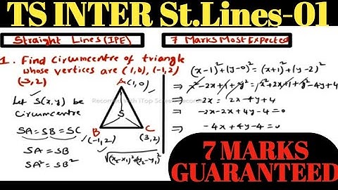TS INTER-2021 St. Lines-1 Guaranteed 7 Marks Easy Methods @MATHSSUPERTIPSANDTRICKS