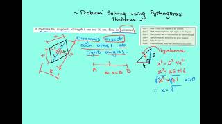 problem solving using pythagoras theorem - rhombus