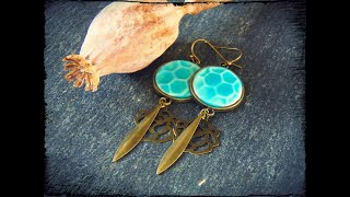 : BO C'eramique -  CERAMIC EARRINGS with MAGIC MIX or CERNIT GLUE- POLYMER CLAY TUTORIAL