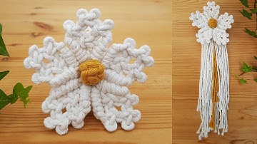 DIY 🌼como hacer una FLOR en MACRAME (paso a paso) | DIY Macrame Flower Tutorial (step by step)