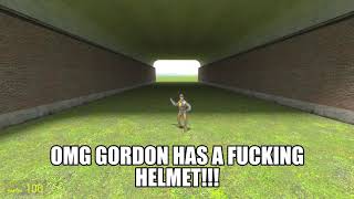 Gordon Freeman wears a helmet