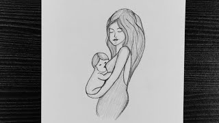 Drawing For World BreastFeeding Week // World Breastfeeding Week Drawing // Pencil Drawing