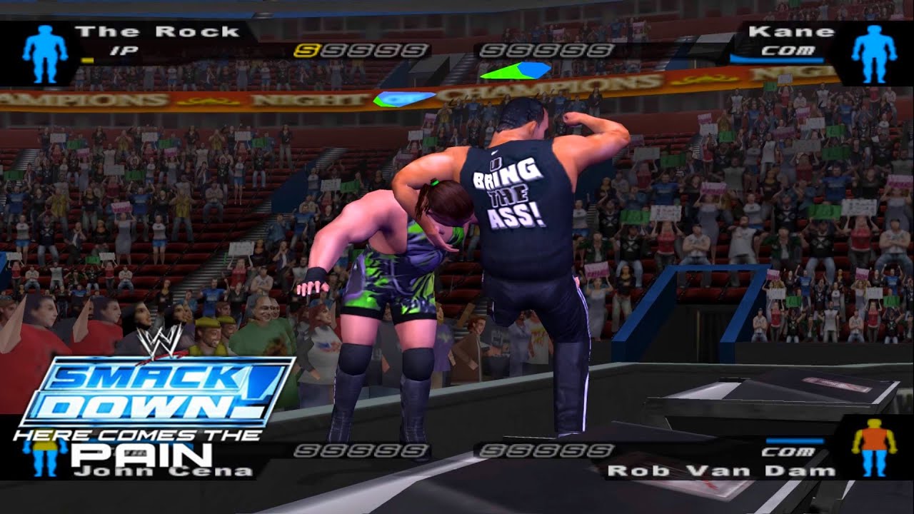 The Rock & John Cena vs. Kane & Rob Van Dam | Tornado Tag Match | WWE Smackdown!🔥🔥🔥