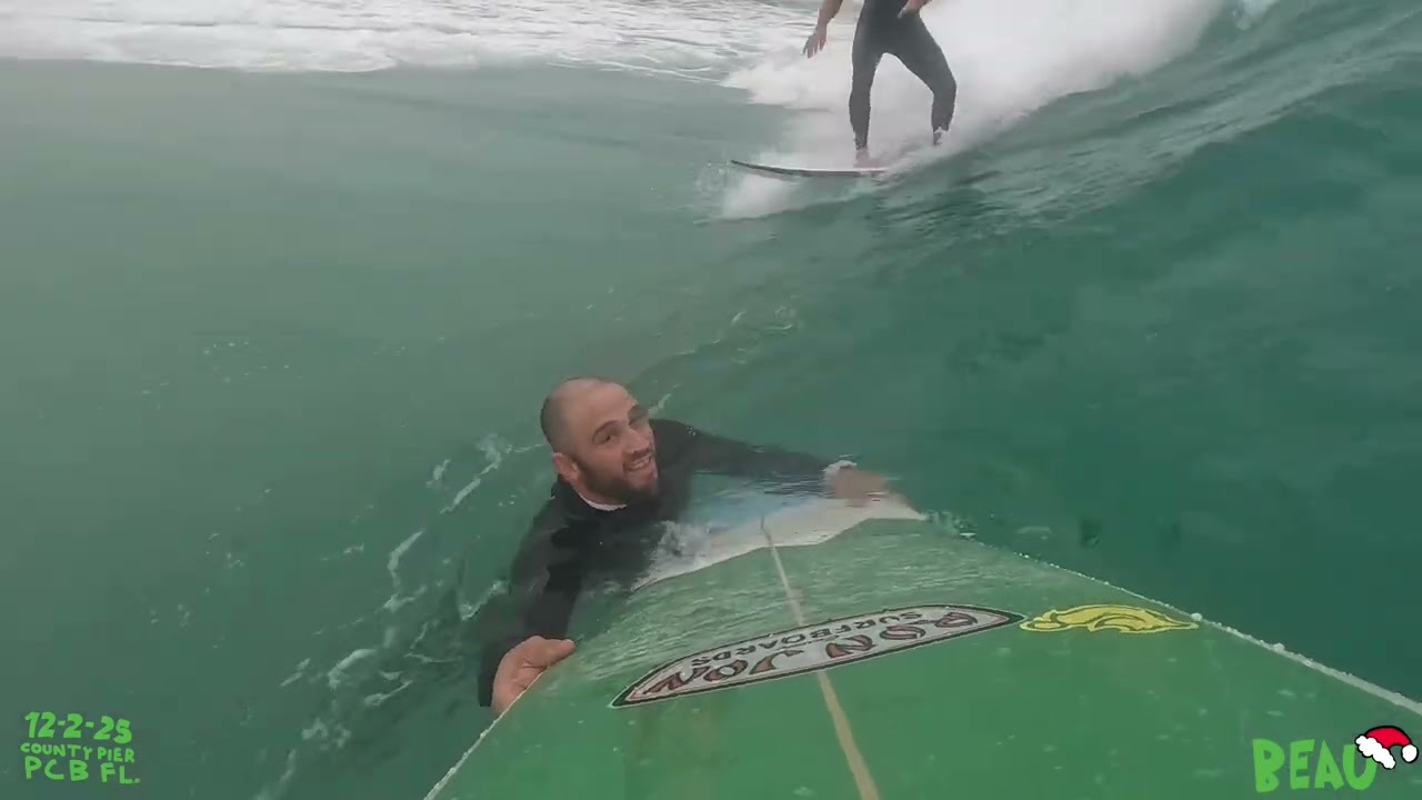 Surfing at County Pier PCB Florida 12-2-25