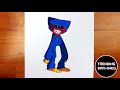 How To Draw FNF MOD Character - Huggy Wuggy Easy Step by Step