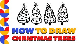 5 Minute Christmas Tree Doodles: Kids Art with Markers! 🎄