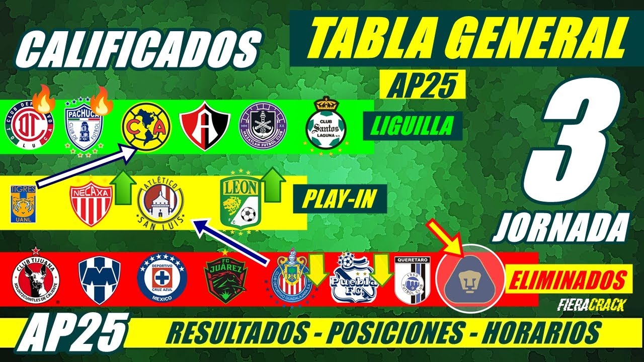 🔥 TABLA de POSICIONES y RESULTADOS Jornada 2 Liga Mx APERTURA 2025 ...