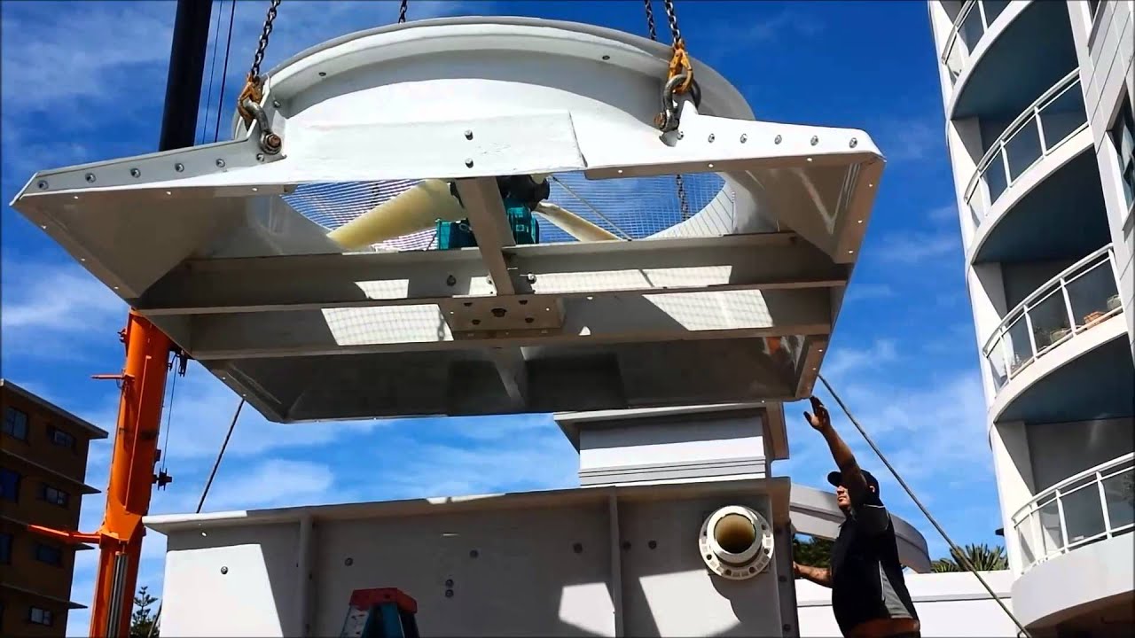 Cecil Apartments Cooling tower installation September 2014 YouTube