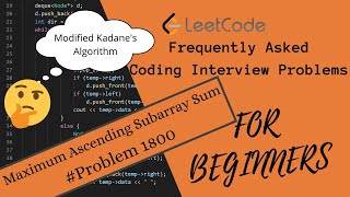 Leetcode Problem #1800 | Maximum Ascending Subarray Sum