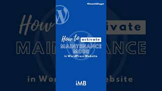 How To Put Your WordPress Site In Maintenance Mode #shorts #wordpresstips #wordpresstutorial