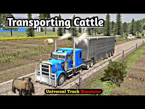 Universal Truck Simulator UTS - Peterbilt 379 transporting cattle Gameplay #4