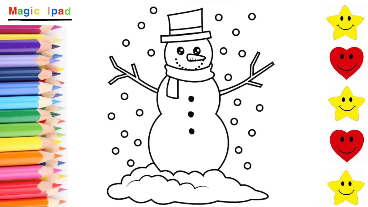 Como dibujar un MUÑECO DE NIEVE KAWAII | dibujos para niños 💓⭐ How to