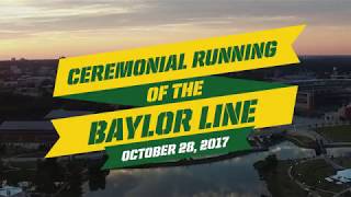 Welcome Home! President Livingstone on the ceremonial Baylor Line run