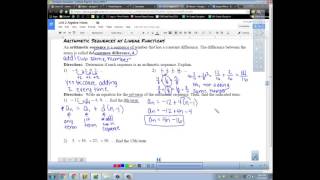 Arithmetic Sequence as Linear Functions