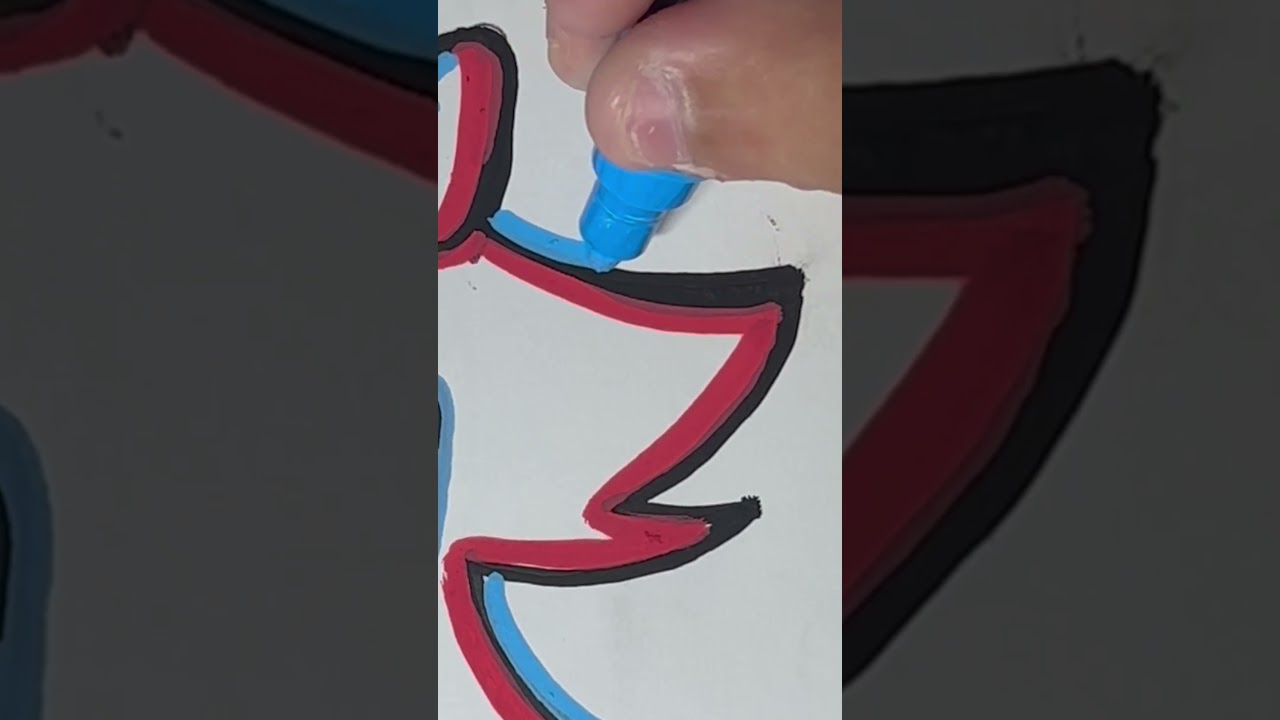 Drawing Shadow the Hedgehog With Posca Markers! Glitch Effect!(