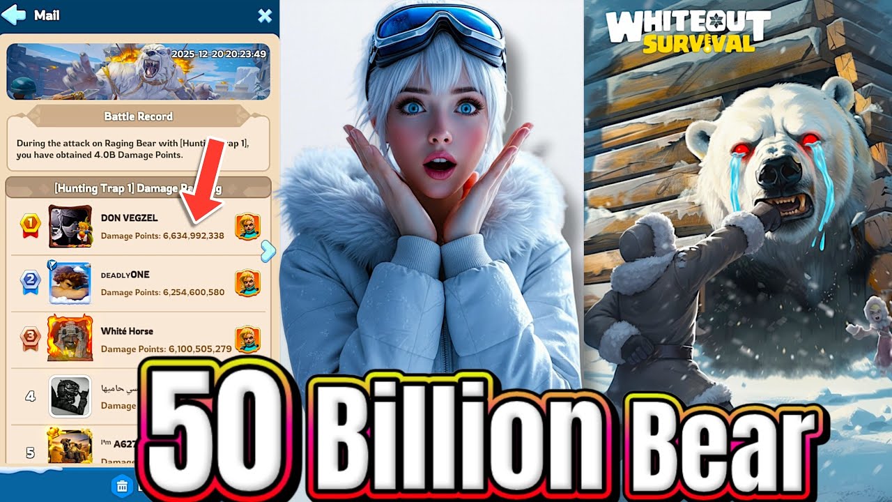 Damn! " Broke My Record " F2P Bear Hunt! Maximize Damage " With FREE Heroes. Whiteout Survival🔮