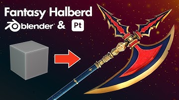 [Blender Tut] Creating Fantasy Halberd in Blender & Substance Painter | Real Time
