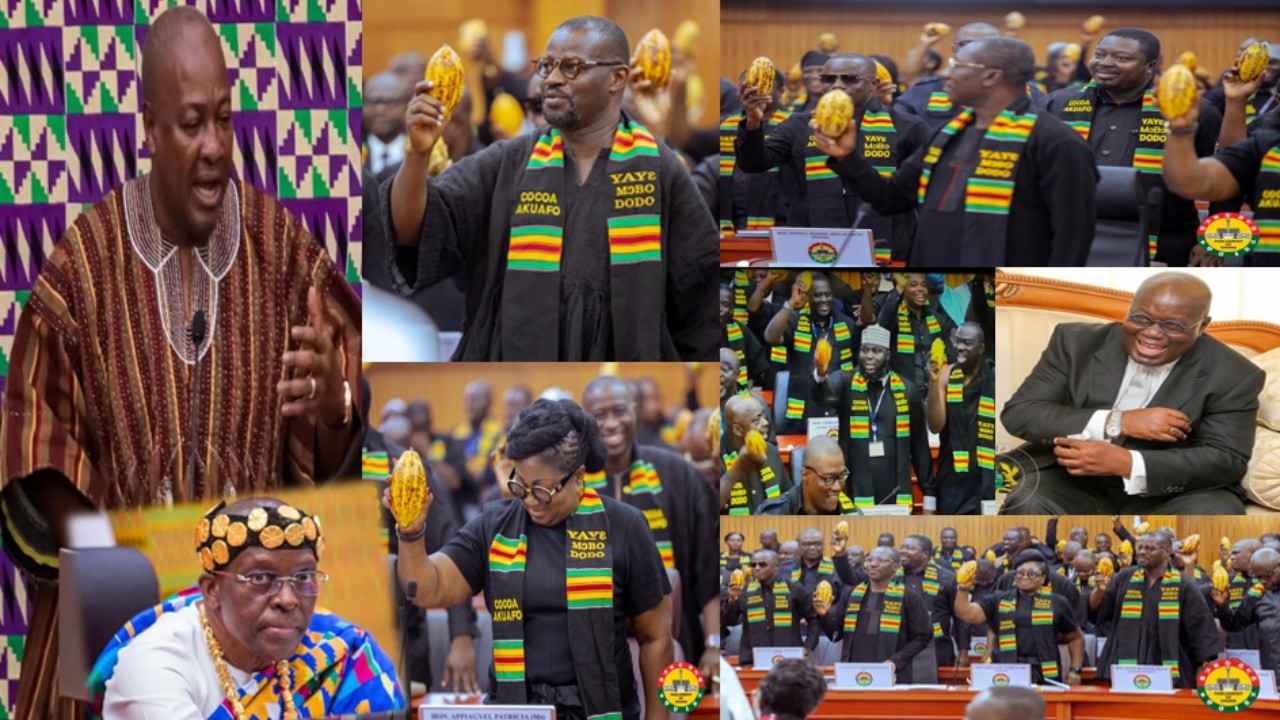 Just in, See How Mighty Minority Dɨsgraced Mahama With Cocoa Pods On The Floor Of Parl-Bagbin sh0cks