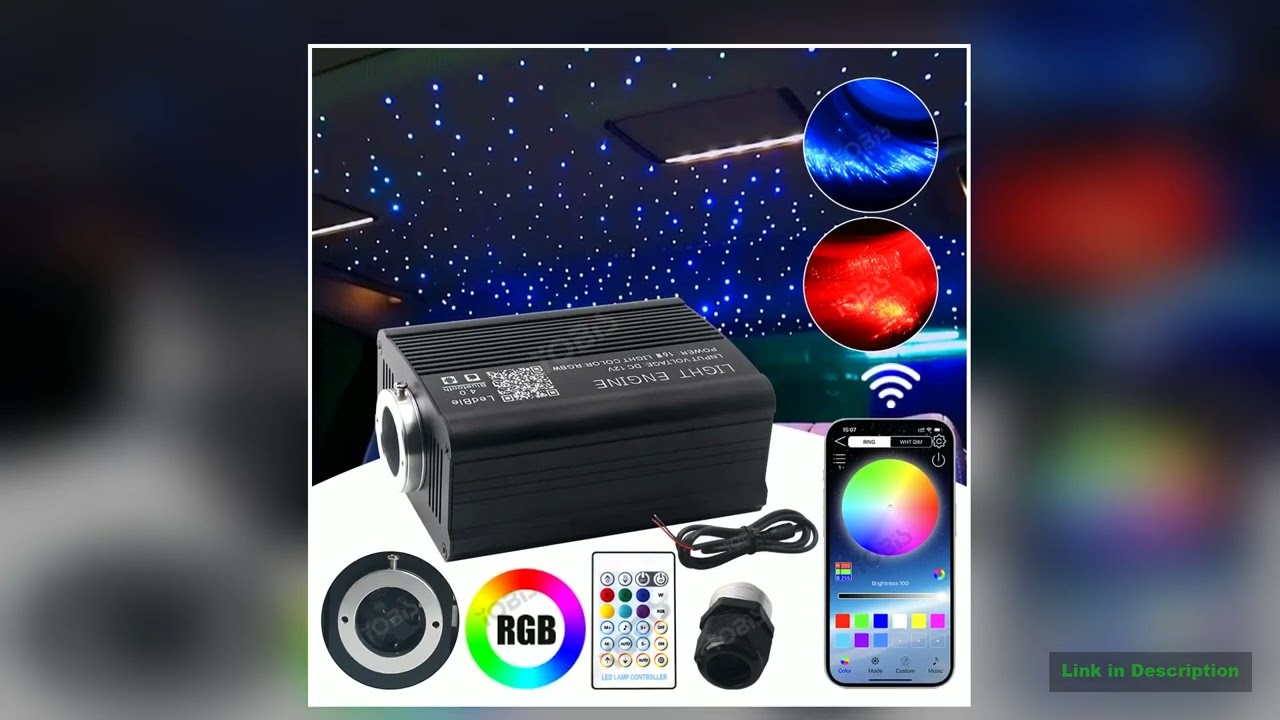 16W Starry Sky Twinkle Car Star Ceiling Light Fiber Optic Light Shooting RGBW Led Interior