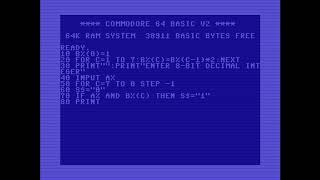 Decimal to Binary Demo - Commodore 64