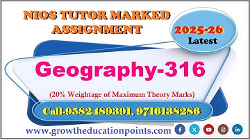 Nios Geography 316 Solved TMA File 2025-26 New