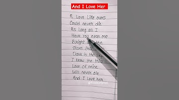 Thumbnail of And I love her - The Beatles (lyrics) #lyrics #shorts #song #thebeatles