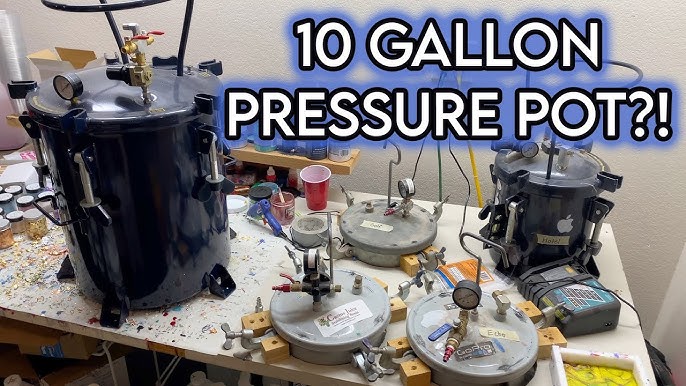 Crafted Workshop on X: All set up for resin casting with this pressure pot!  Followed @NVWoodwerks tutorial video to convert this Harbor Freight pressure  pot and am doing a test casting with @