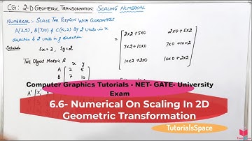 6.6-  Numerical On Scaling In 2 Dimensional Transformation In Computer Graphics In Hindi | Scaling