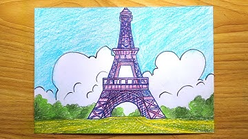 How to draw Eiffel Tower | Easy Drawing Tutorial | Step by Step