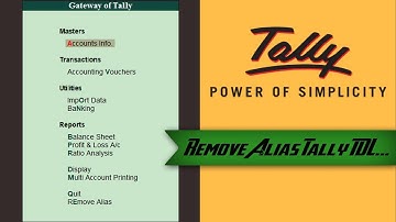 Remove Alias from Ledgers TDL for Tally