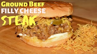 Ground Beef Philly Cheese Steak With Crispy Fried Potato