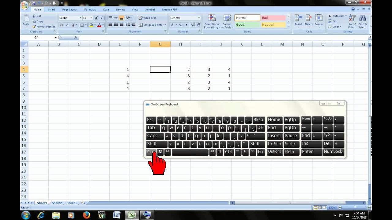 add shortcut key in excel