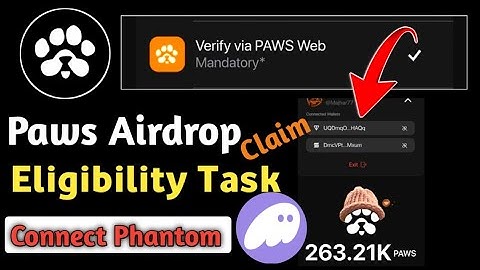 Paws Airdrop Claim || Paws solana wallet | Paws Web Connect Wallet | Paws Mandatory Task
