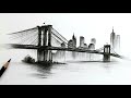 How to Draw a City Skyline with Just One Pencil / Drawing Step by Step