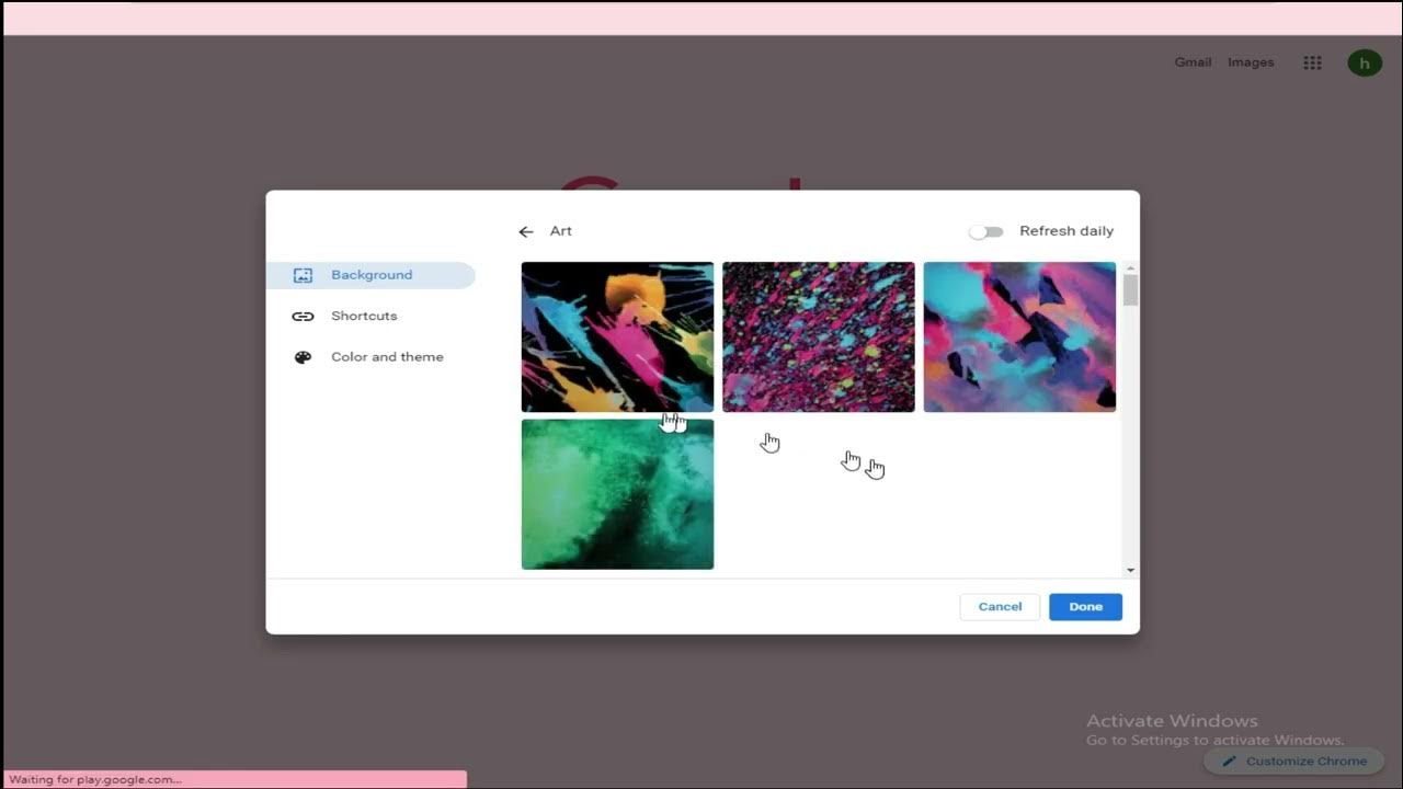 How to change chrome wallpaper google com search youtube