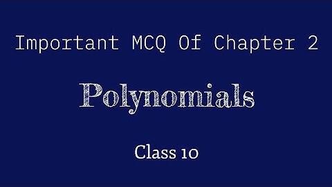 Important MCQ for Class 10 maths || Chapter-2 (Polynomials) || For PSEB & CBSE students