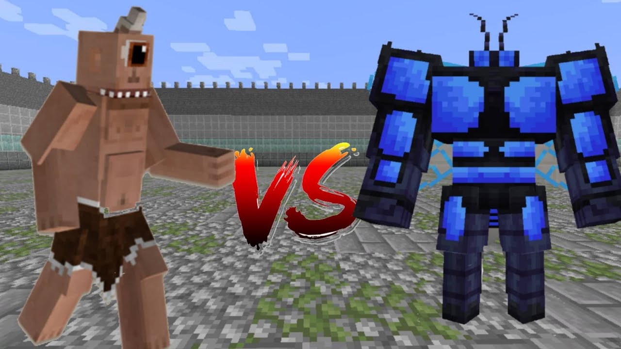 minecraft mob battles - cyclops vs warped mosco