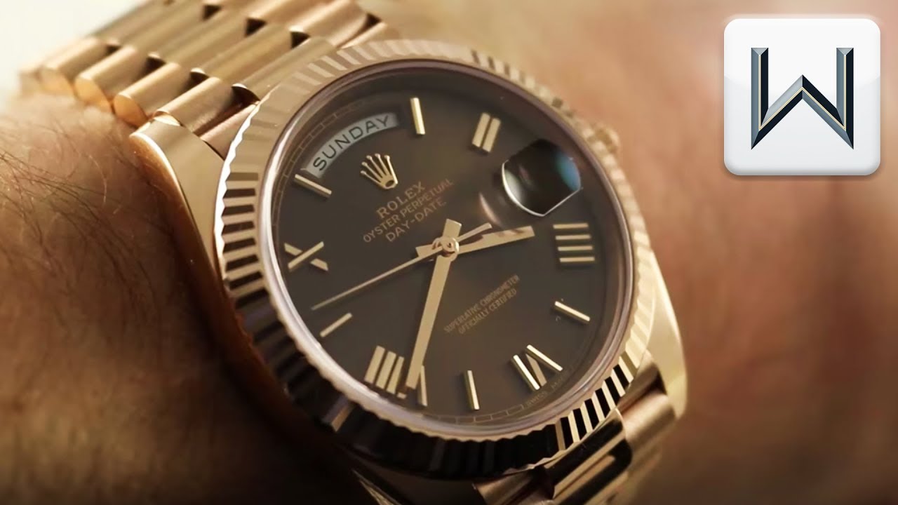 rolex day date rose gold chocolate dial