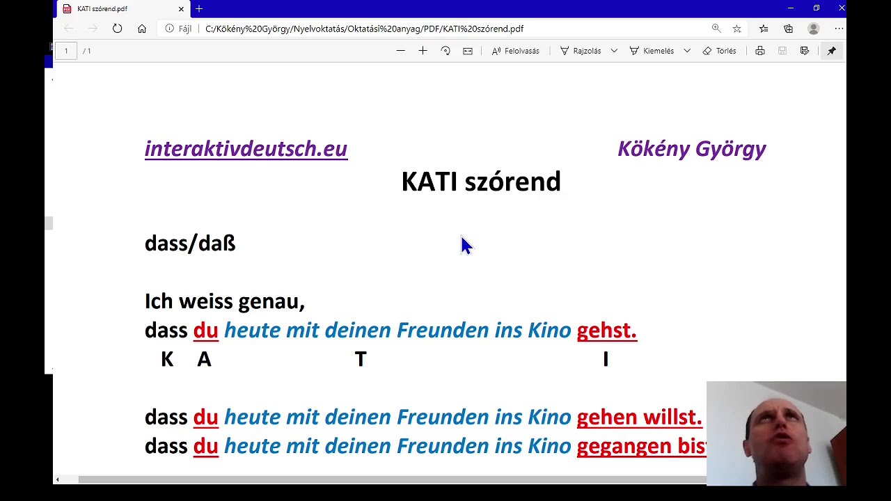 KATI szórend a németben