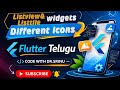Listview widgets Listtile widgets Different iocns #15th flutter telugu video | Listview | Listtile