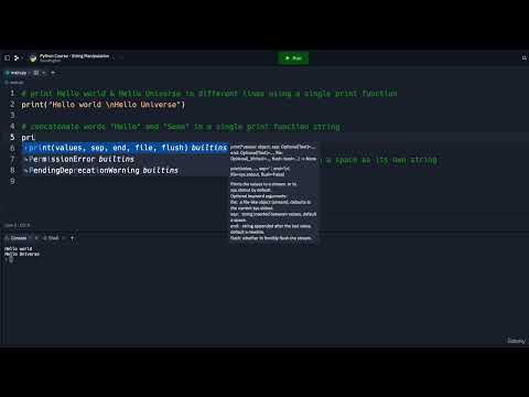 9. String Manipulation Practice || 2. Beginner Printing Text in Python || Python Professional Course