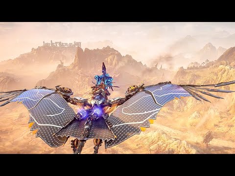 Horizon Forbidden West - Aloy Mounts a Sunwing Scene