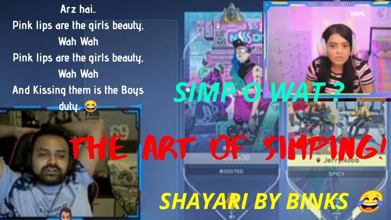 The Art of SIMPING😂 feat 8bitbinks🔥 | Funny shayari for @Pinkcess