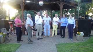 West Caldwell Mayor Joe Tempesta presents the 2013 Beautification Award to NResearch Inc.