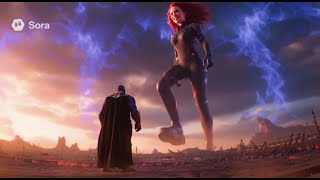 Giantess Black Widow Defeats Tiny Thanos