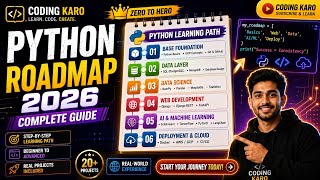 Complete Python Roadmap 2026 🚀 Become a Python Developer Step-by-Step (Beginner to Pro) #CodingKaro