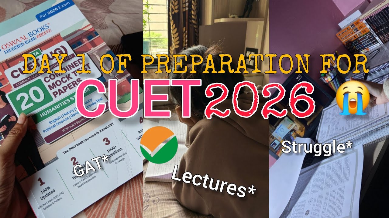 Day 1 of preparing CUET 2026 😭 // lectures //GAT // ruined my life 😑 