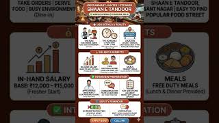 Shaan E Tandoor (Waiter Steward) Job Summary Waiter Steward – Shaan E Tandoor Recruitment 2026