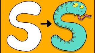 S for Snake - Learn to Draw ABC | Learn the Alphabet for Kids