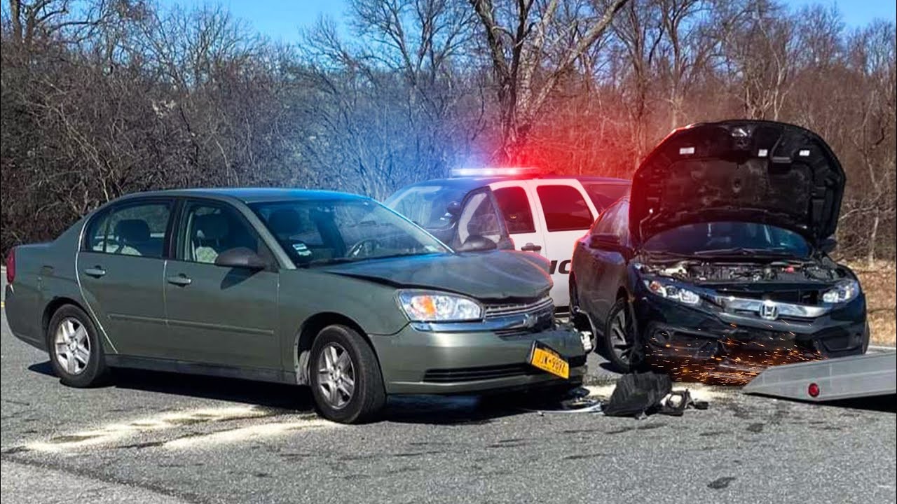 THREE-CAR CRASH CAUGHT ON DASH CAM - YouTube